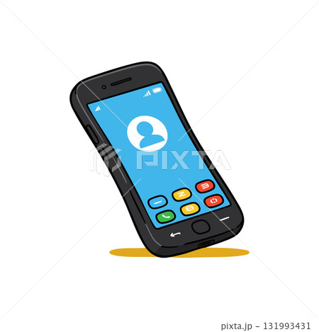 Mobile phone with colorful app icons and user profile silhouette vector illustration Mobile phone with colorful app icons and user profile silhouette vector illustration 131993431