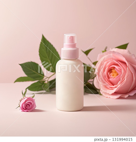 Skincare product with roses	 131994015