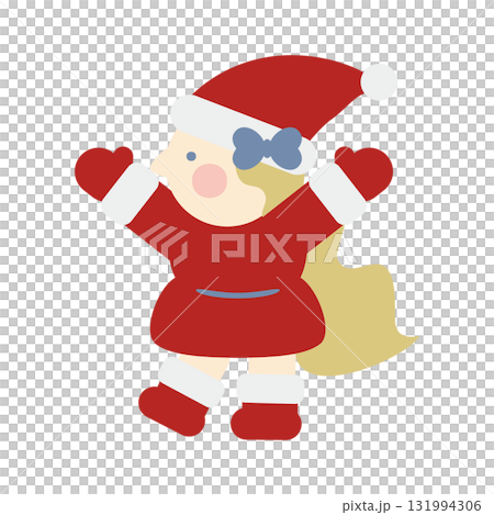 Cute Santa Claus girl cheering 131994306