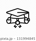 Graduation cap and diploma vector line design 131994845