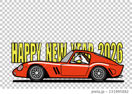 2026年新年賀卡模板：十二生肖和義大利體育 131995882