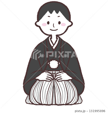 羽織袴の男性のイラスト 羽織袴の男性のイラスト 131995896