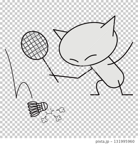 Badminton! The cat that couldn't reach the shuttlecock 131995960