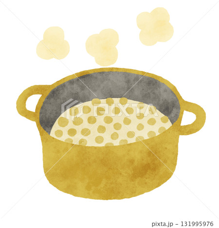 イエローとグレーで描いた手作り味噌のアイテムシリーズです イエローとグレーで描いた手作り味噌のアイテムシリーズです 131995976