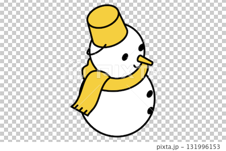 戴著水桶和圍巾的雪人的線條畫圖示的等距插圖 戴著水桶和圍巾的雪人的線條畫圖示的等距插圖 131996153
