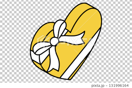 Isometric illustration of a line icon of a gift-wrapped heart-shaped gift box Isometric illustration of a line icon of a gift-wrapped heart-shaped gift box 131996164