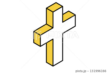 十字架の線画アイコンのアイソメトリックイラスト 十字架の線画アイコンのアイソメトリックイラスト 131996166