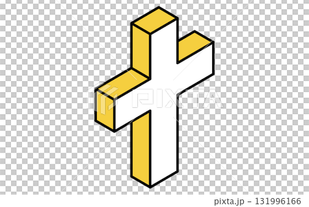 十字架の線画アイコンのアイソメトリックイラスト 十字架の線画アイコンのアイソメトリックイラスト 131996166