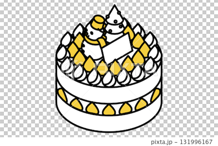 クリスマスケーキの線画アイコンのアイソメトリックイラスト クリスマスケーキの線画アイコンのアイソメトリックイラスト 131996167