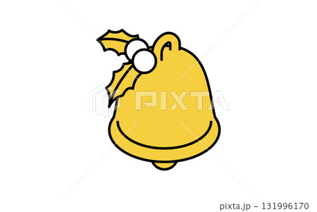 クリスマスベルの線画アイコンのアイソメトリックイラスト 131996170