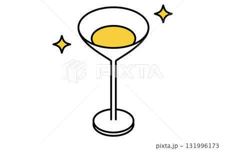 カクテルグラスの線画アイコンのアイソメトリックイラスト カクテルグラスの線画アイコンのアイソメトリックイラスト 131996173
