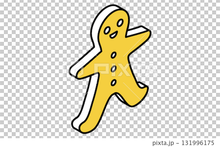 人型のジンジャークッキーの線画アイコンのアイソメトリックイラスト 人型のジンジャークッキーの線画アイコンのアイソメトリックイラスト 131996175