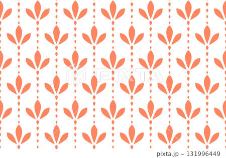 Flower geometric pattern. Seamless vector background. White and pink ornament Flower geometric pattern. Seamless vector background. White and pink ornament 131996449