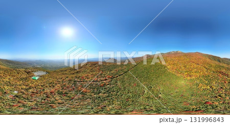 栗駒山の紅葉　空撮 VR写真 131996843