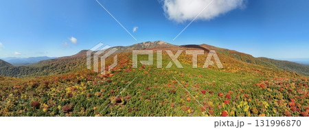 栗駒山の紅葉　空撮 131996870