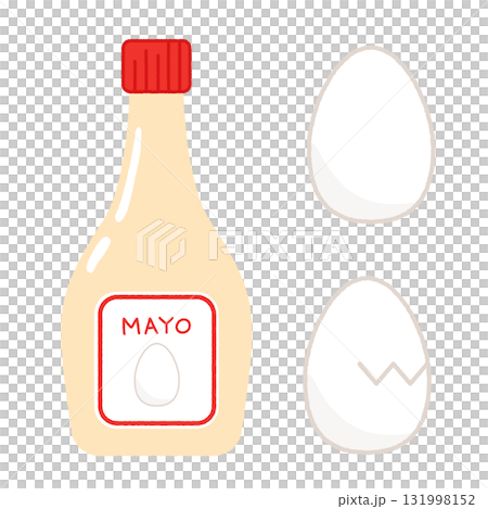 Mayonnaise and egg illustration 131998152