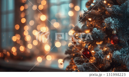 キラキラしたクリスマスツリー 131998223