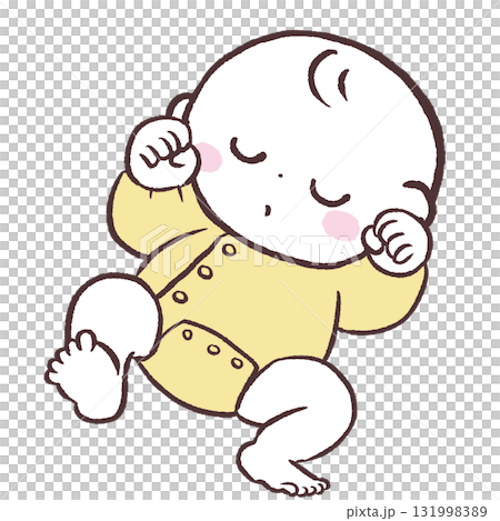 眠る赤ちゃんのイラスト 131998389