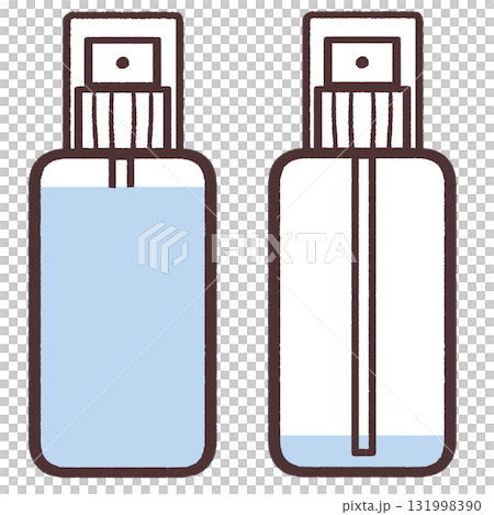 量の違うスプレーボトルのイラストセット 131998390