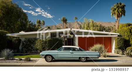 Beautiful mid-century modern single-family house Beautiful mid-century modern single-family house 131998937