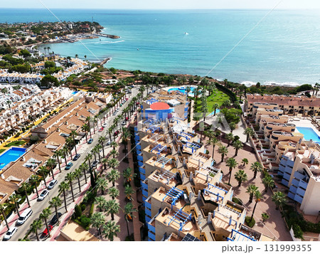 Aerial view Cabo Roig coastal neighborhood in Costa Blanca, Spain 131999355