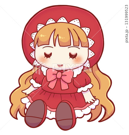 手描きのお人形さん・閉じ目 手描きのお人形さん・閉じ目 131999523