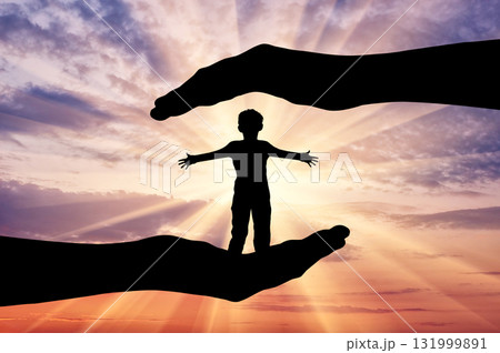 Beautiful cloudy evening sky 131999891