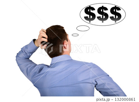 Business man thinking about money 132000861
