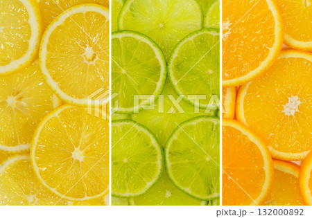Fruit mix of lemon, lime and orange fruit 132000892