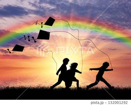 Beautiful cloudy evening sky Beautiful cloudy evening sky 132001292