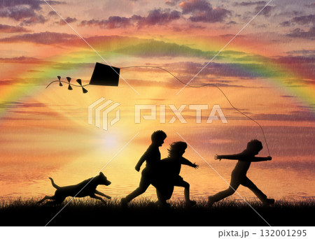 Beautiful cloudy evening sky Beautiful cloudy evening sky 132001295