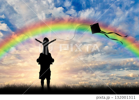 Beautiful cloudy evening sky 132001311