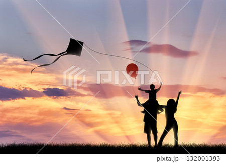 Beautiful cloudy evening sky Beautiful cloudy evening sky 132001393