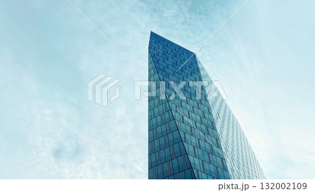 Office building. Glass skyscrapers in business center. Architecture, commercial real estate, sky 132002109
