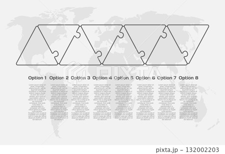 Eight steps line infographic, puzzle diagram Eight steps line infographic, puzzle diagram 132002203