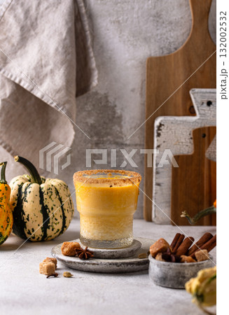 Autumn drink spicy pumpkin smoothie Autumn drink spicy pumpkin smoothie 132002532