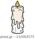 Cute Hand Drawn Light Candle Illustration.  132002575