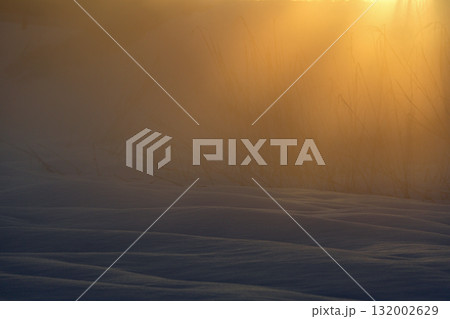 朝の光に包まれる幻想的な毛嵐 132002629