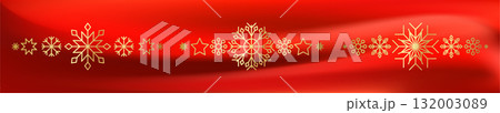 Gold snowflake border. Winter Christmas design decoration. Gold snowflake border. Winter Christmas design decoration. 132003089