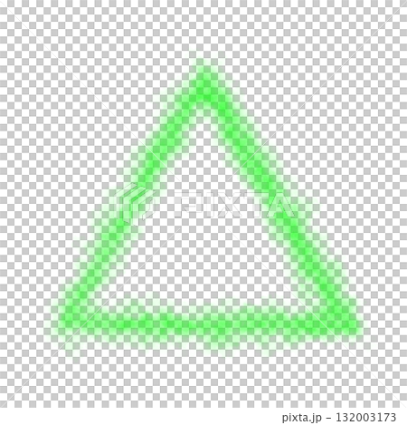 Glowing green smoke triangle shape with transparent background and soft neon light effect for abstract futuristic use Glowing green smoke triangle shape with transparent background and soft neon light effect for abstract futuristic use 132003173
