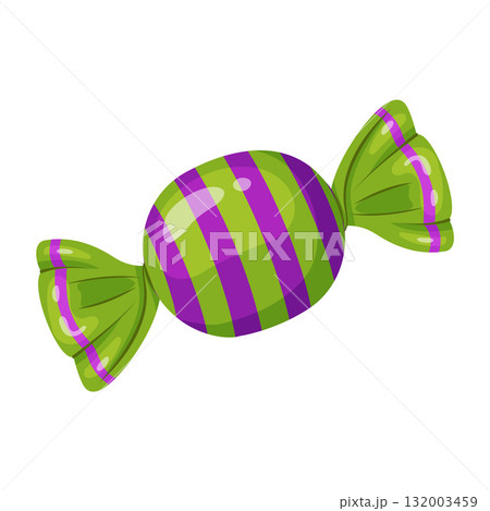 Candy in bright wrapping. flat vector style. 132003459
