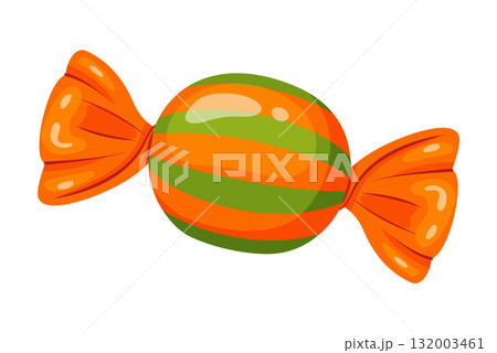 Candy in bright wrapping. flat vector style. 132003461