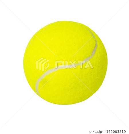 Bright yellow tennis ball on black background showing texture and detail Bright yellow tennis ball on black background showing texture and detail 132003810