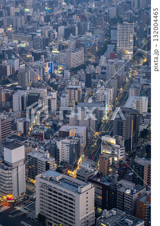 横浜ランドマークタワーから望むビル群の夜景 横浜ランドマークタワーから望むビル群の夜景 132004465