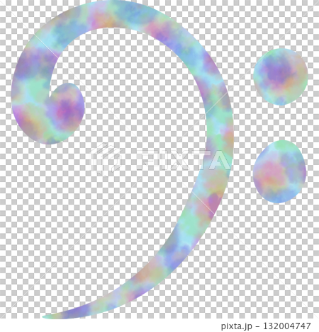 綺麗な水彩模様のヘ音記号のイメージのイラスト 132004747