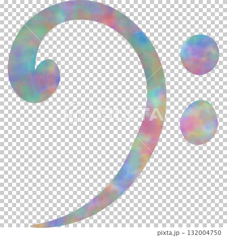 Beautiful watercolor bass clef image illustration Beautiful watercolor bass clef image illustration 132004750