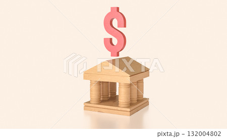 The Bank Building for Earn or save concept 3d Rendering. 132004802