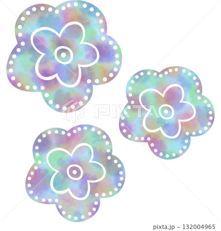 綺麗な水彩模様の花のアイコンのイメージのイラスト 綺麗な水彩模様の花のアイコンのイメージのイラスト 132004965