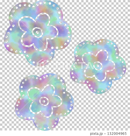 綺麗な水彩模様の花のアイコンのイメージのイラスト 綺麗な水彩模様の花のアイコンのイメージのイラスト 132004965