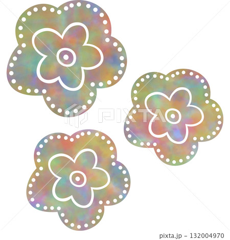 綺麗な水彩模様の花のアイコンのイメージのイラスト 綺麗な水彩模様の花のアイコンのイメージのイラスト 132004970